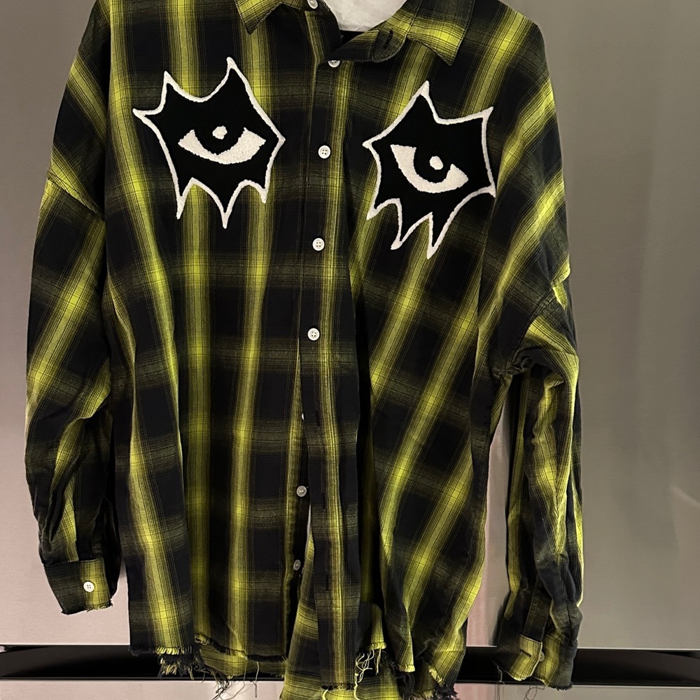 bocullo Plaid Button-Up Shirt in Yellow and Black